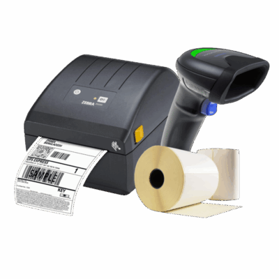 Afbeelding voor Zebra Printer ZD220 + Dynalogic Scanner QD2590 + 6 rollen etiketten