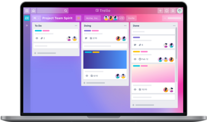 Laptop met trello open
